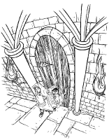 A coloring page of harry potter